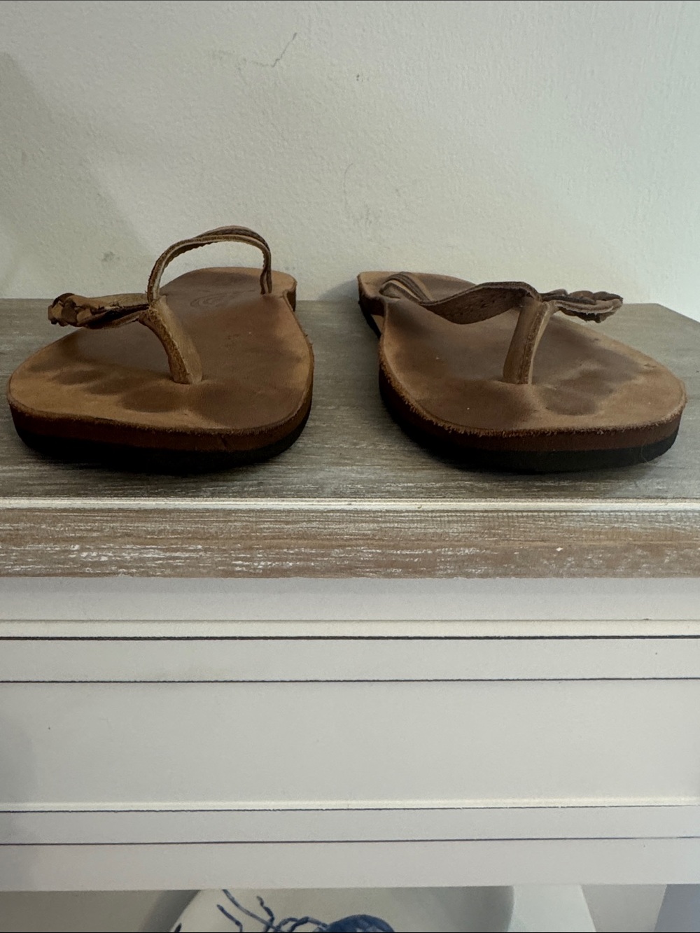 Rainbows Flirty Braidy two tone Leather Braided Toe-Post flip flops /Sandals - Picture 3 of 13